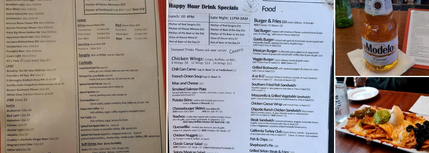 P.J. Carney’s Pub Menu