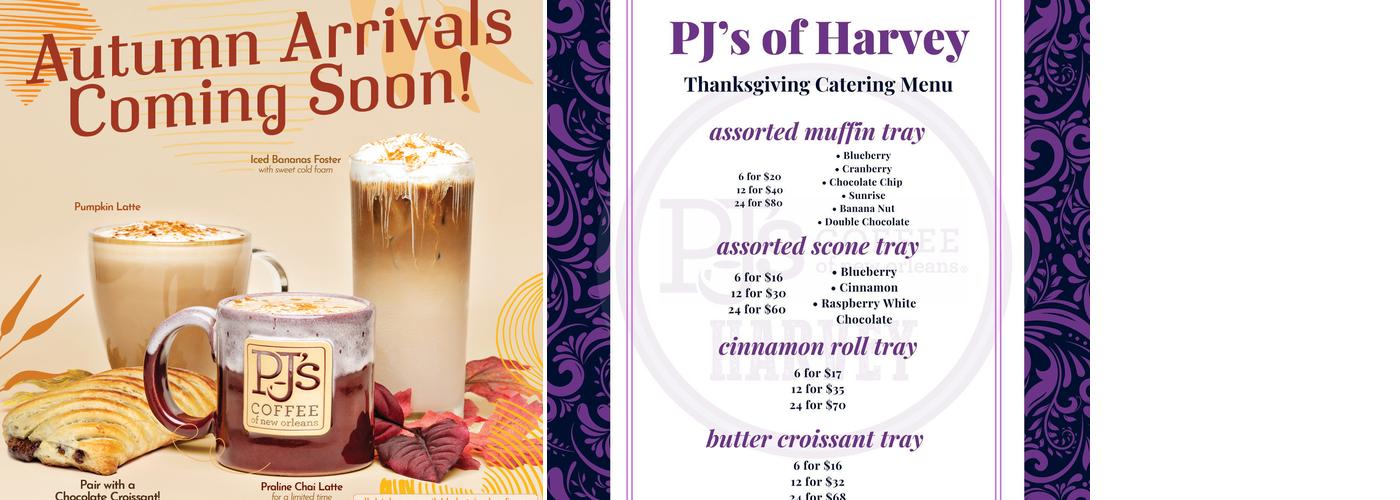 PJ's Coffee Menu