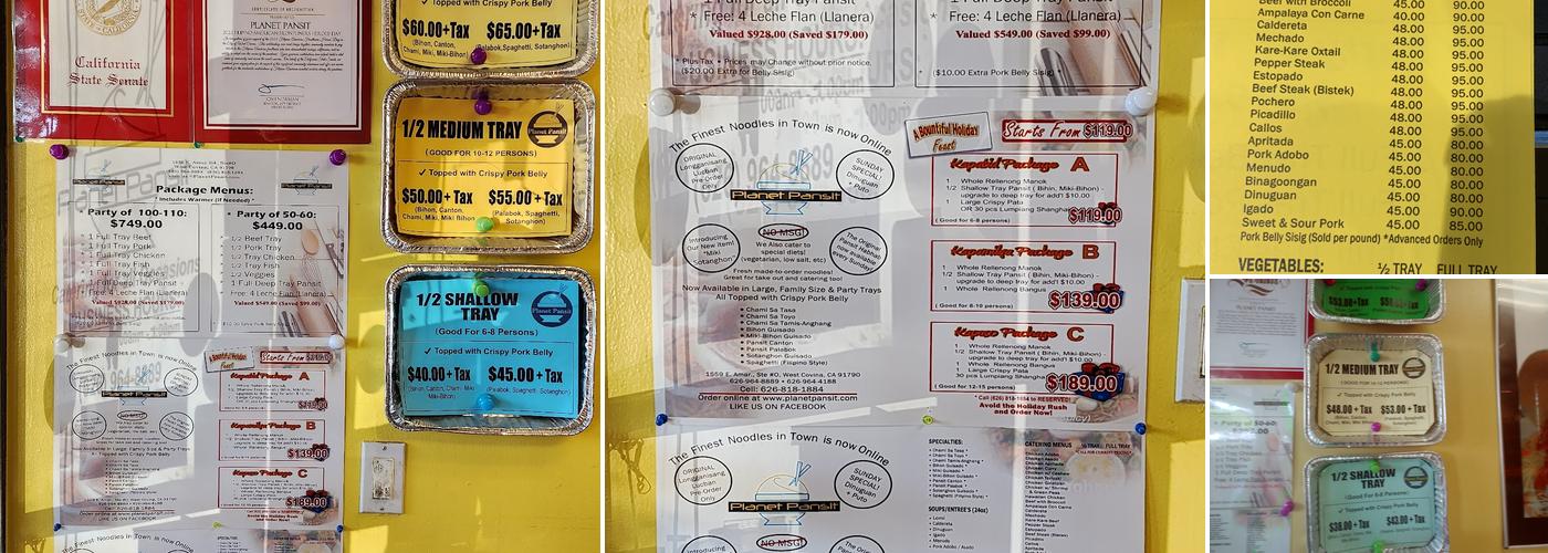 Planet Pansit Menu