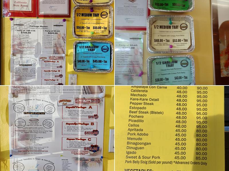 Planet Pansit Menu
