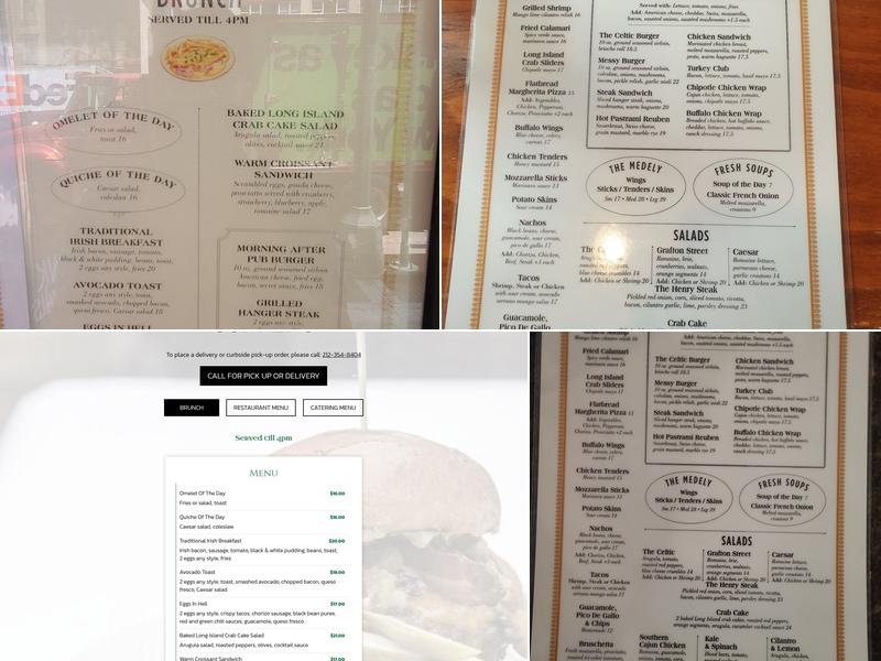 Playwright Celtic Pub Menu