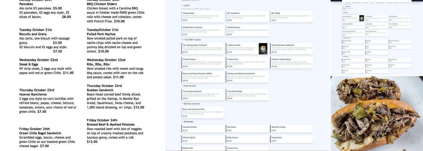 Desert Sky Café Menu