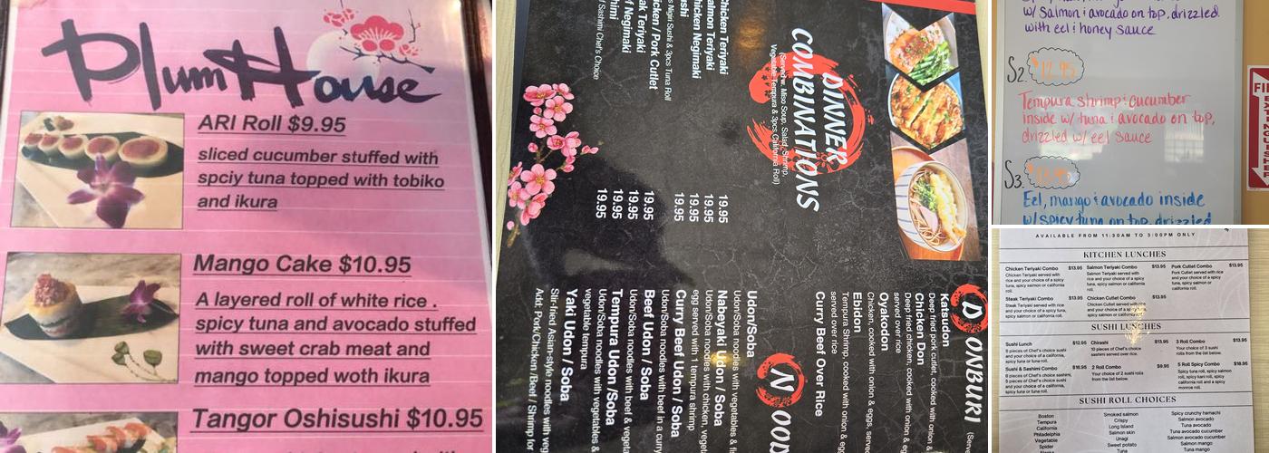 Plum House Menu