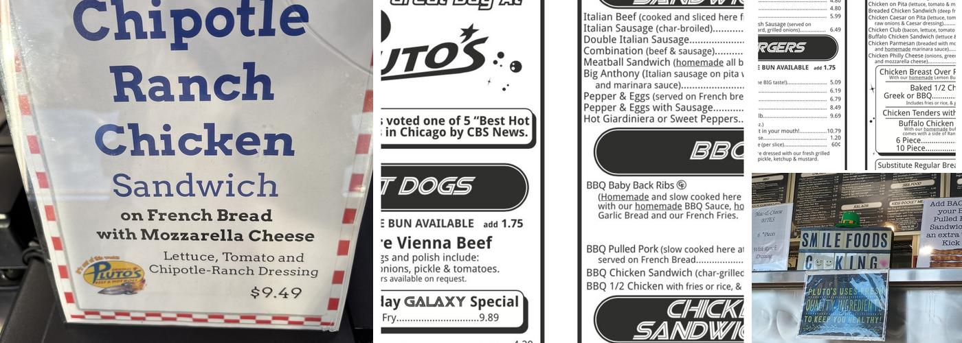 Pluto's Menu