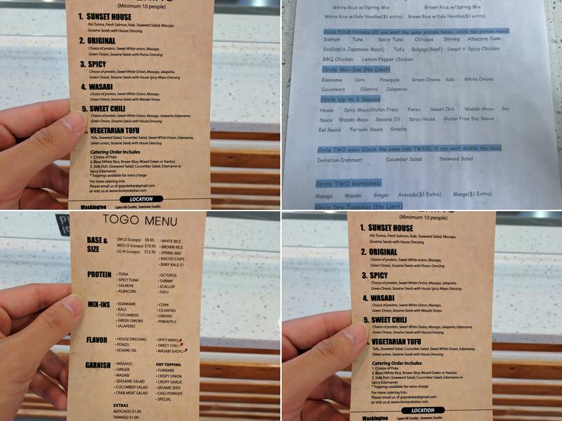 Poke Bite Menu
