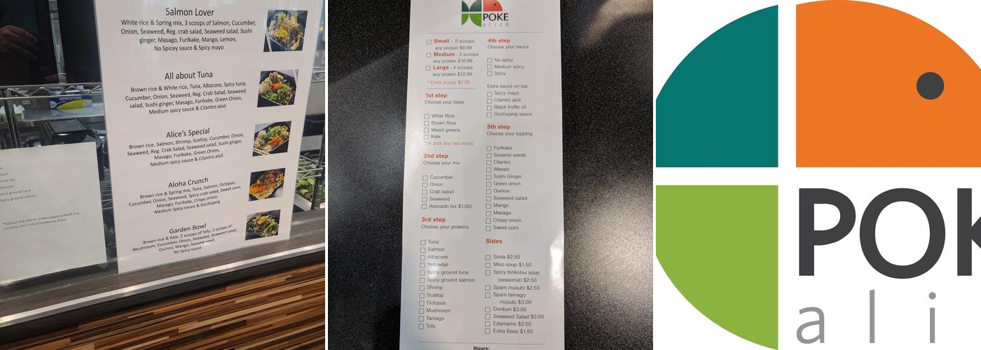 Poke Alice 2 Menu