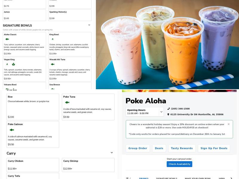 Poke aloha Menu
