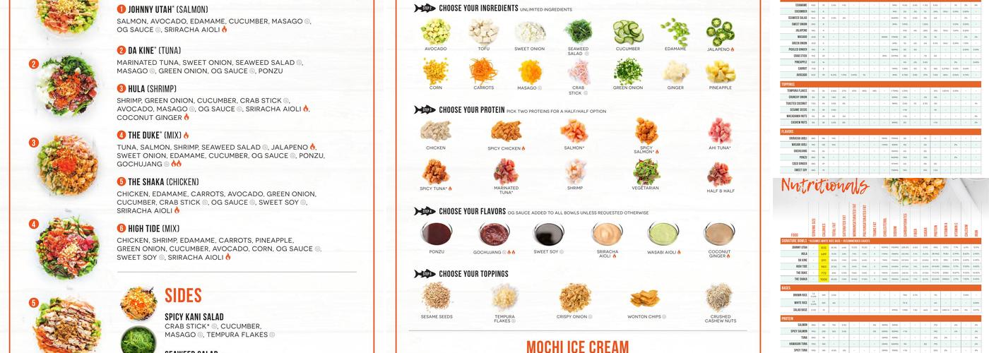 Poke Bros. Menu