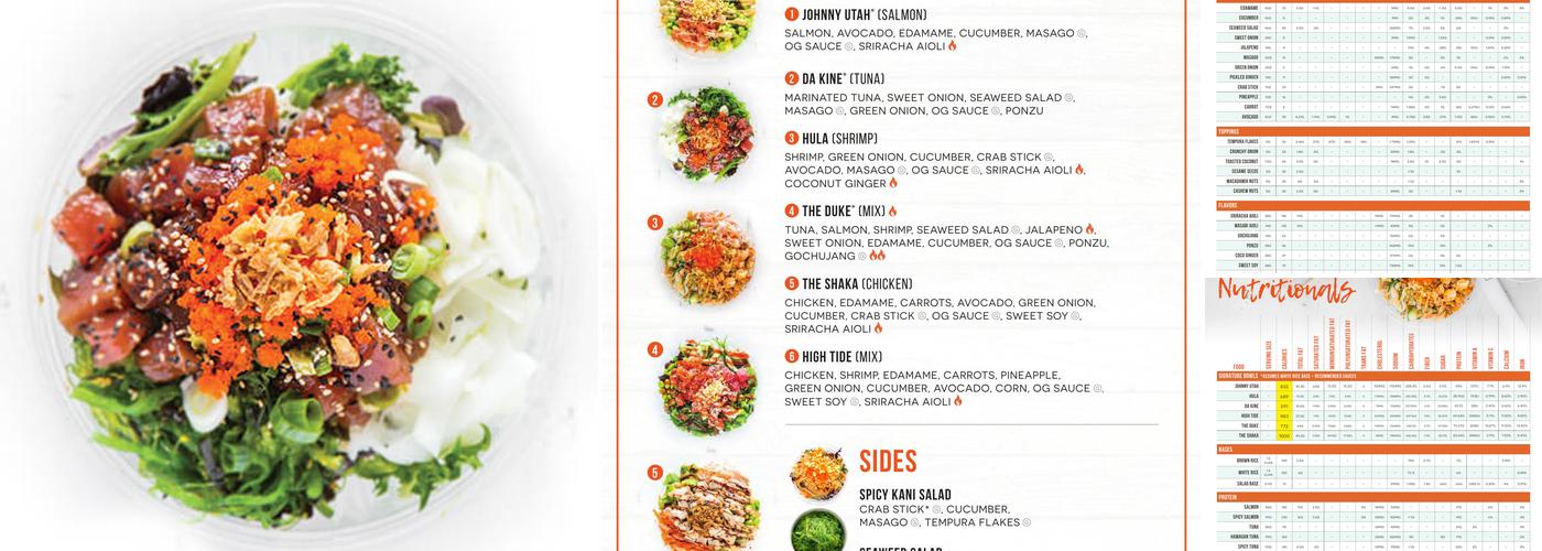 Poke Bros. Menu