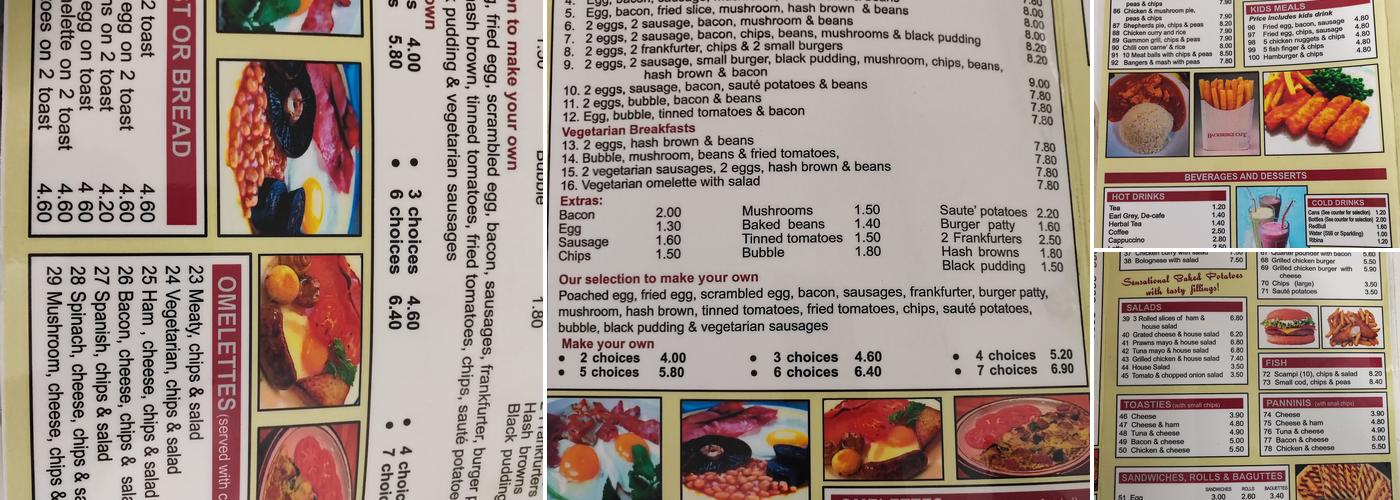 Hackbridge Cafe Menu