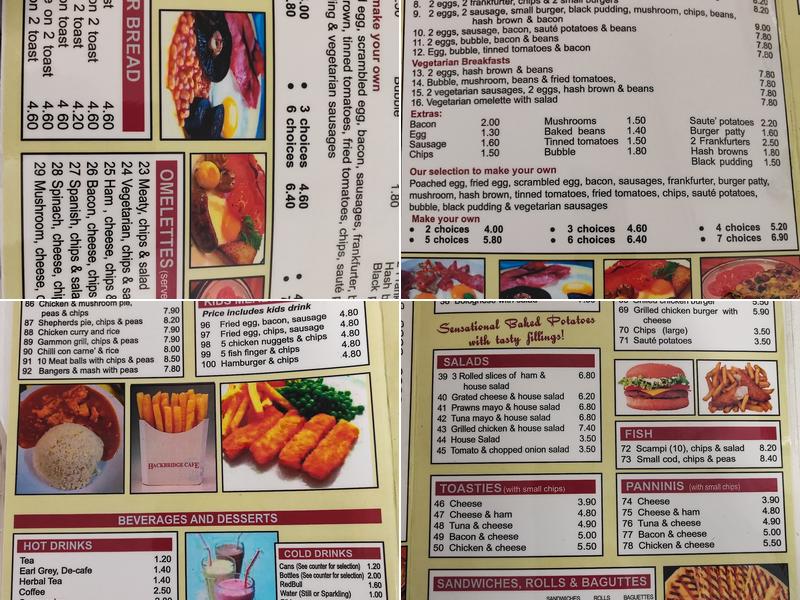 Hackbridge Cafe Menu