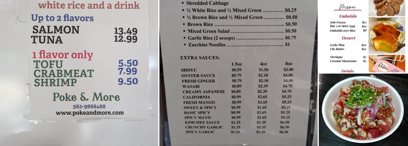 Poke & More Menu