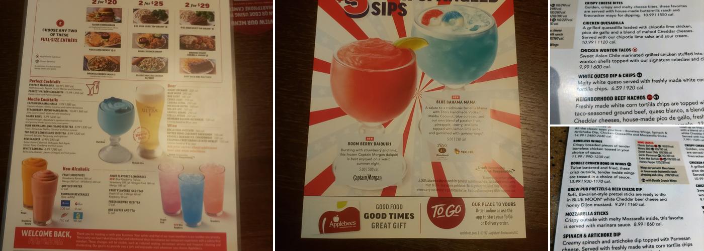 Applebee's Grill + Bar Menu