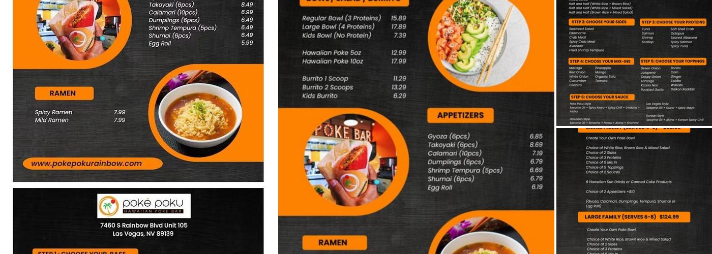 Poke Poku Hawaiian Poke Bar at Rainbow Boulevard Menu