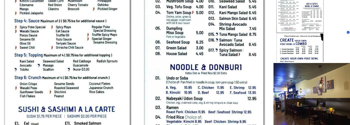 Poke Sushi Menu
