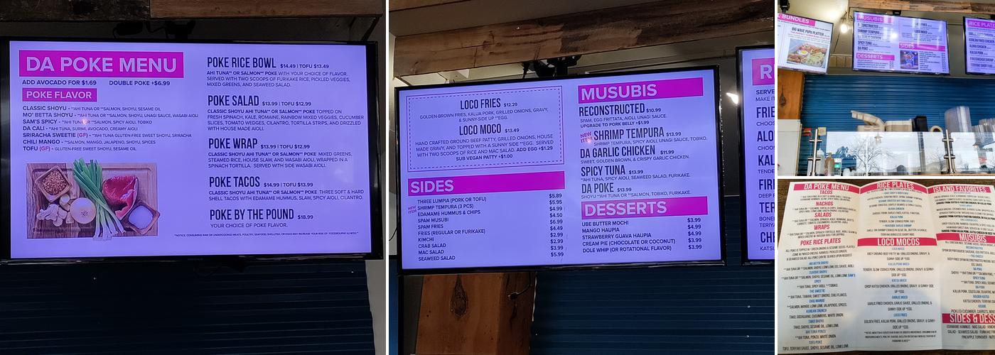 Sam Choy's Poke to the Max - Tacoma Menu