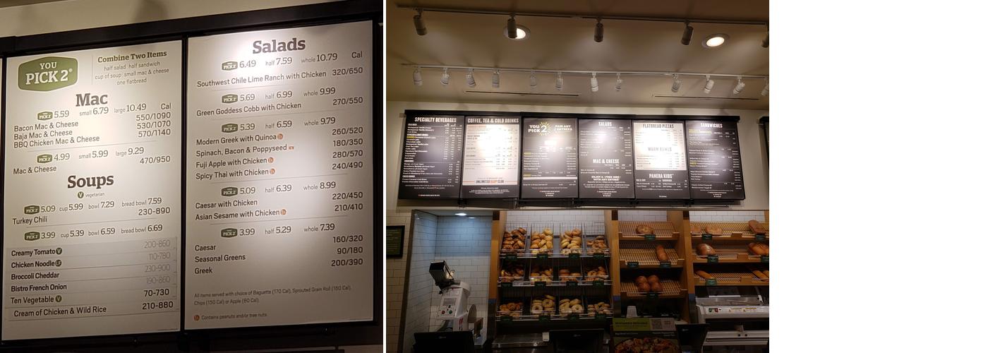 Panera Bread Menu