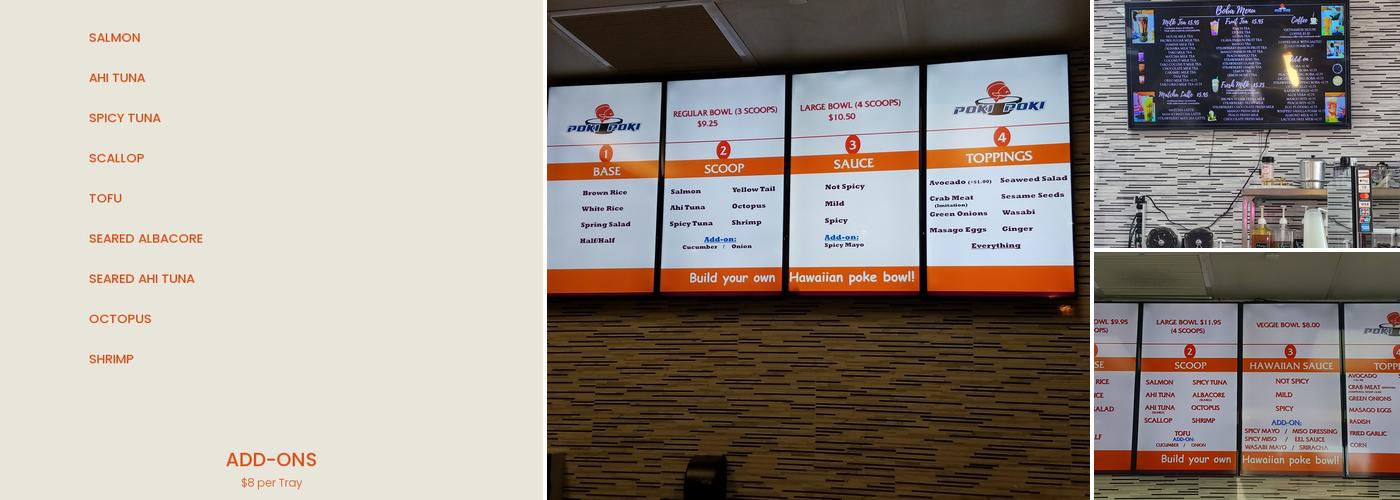 Poki Poki - Oceanside # 1 Menu
