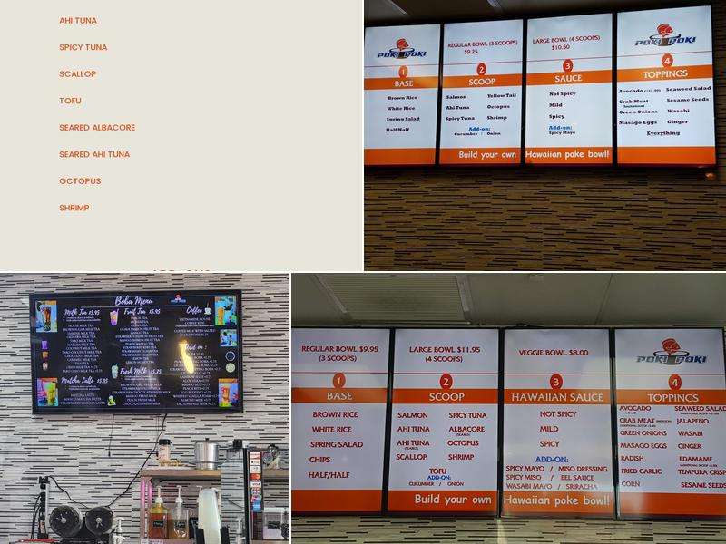 Poki Poki - Oceanside # 1 Menu