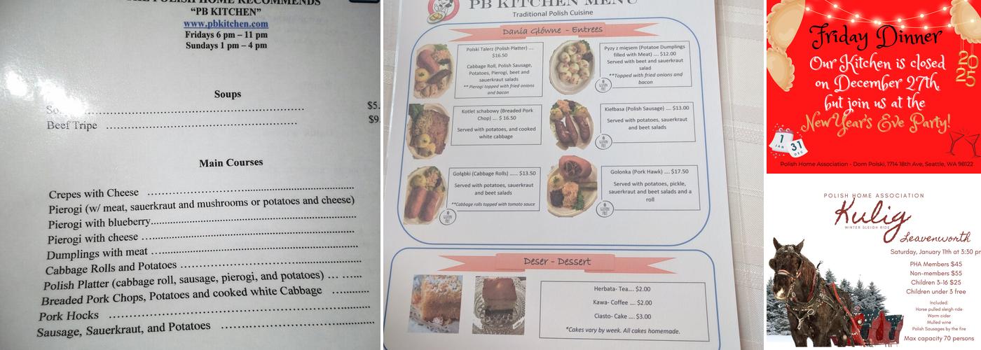 Polish Home Association Menu