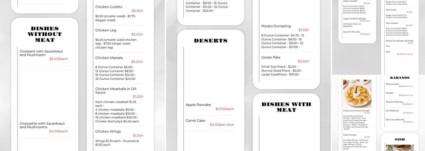 Polka Dot Menu