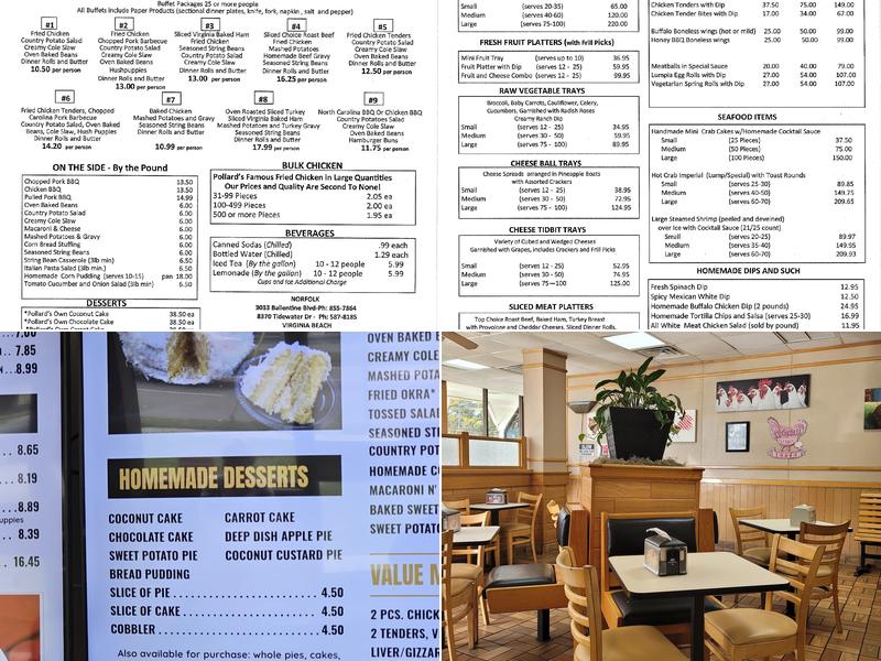 Pollard's Chicken at Tidewater (Norfolk) Menu