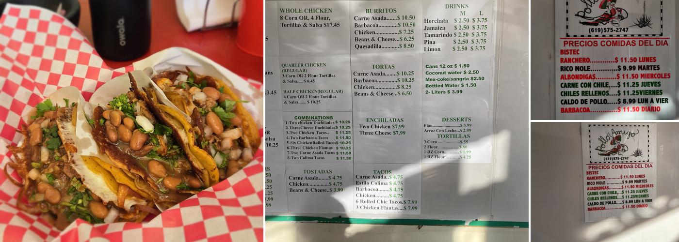 Pollo Amigo Menu