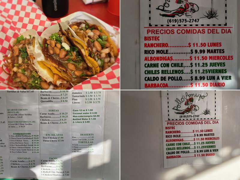 Pollo Amigo Menu
