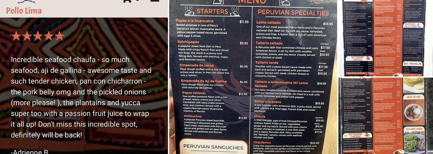 Pollo Lima Menu
