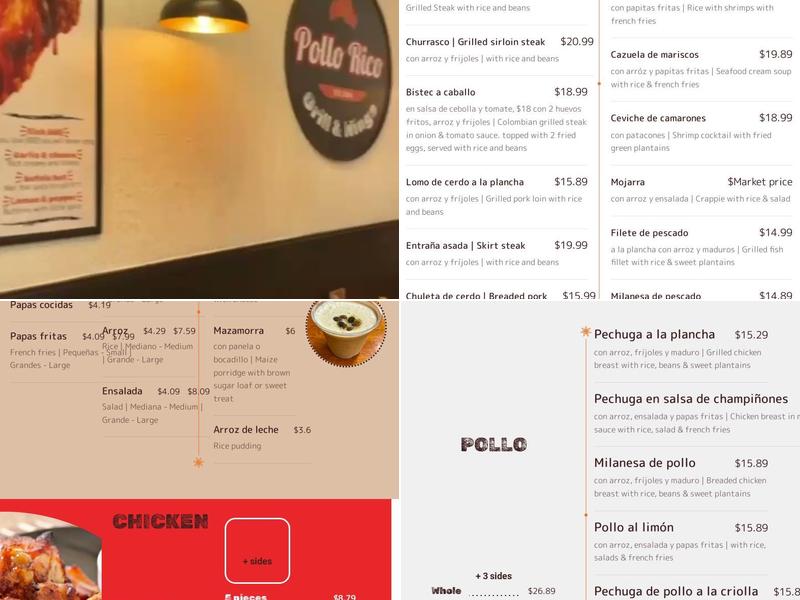 Pollo Rico Grill & Wings Menu