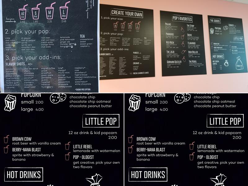 Pop Drinks Menu