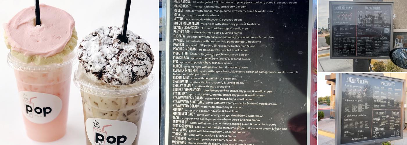 Pop Drinks Menu