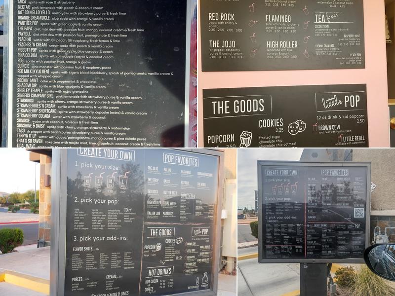 Pop Drinks Menu