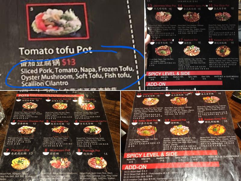 Pop Pot Menu