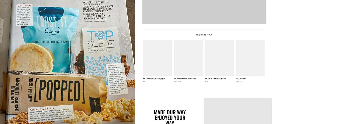 [POPPED] Artisan Popcorn Menu