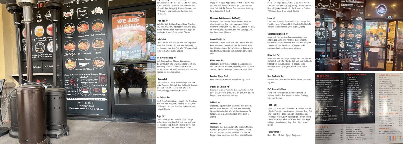 Pot on Fire & Tea Bar Menu