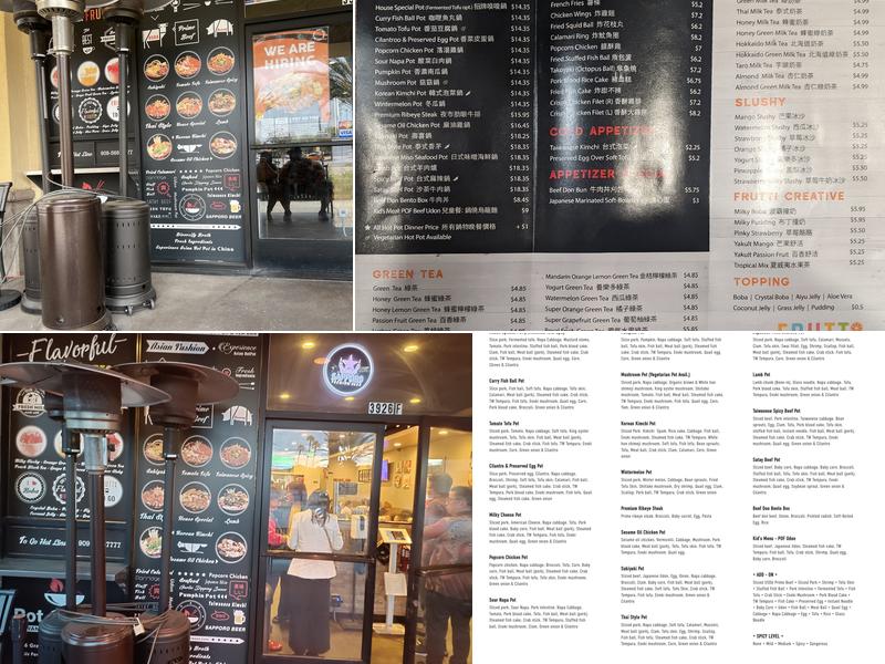 Pot on Fire & Tea Bar Menu