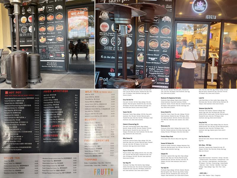 Pot on Fire & Tea Bar Menu