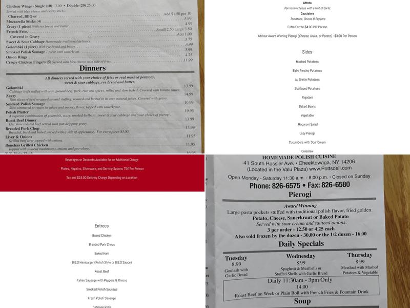 Potts Deli & Grille Menu