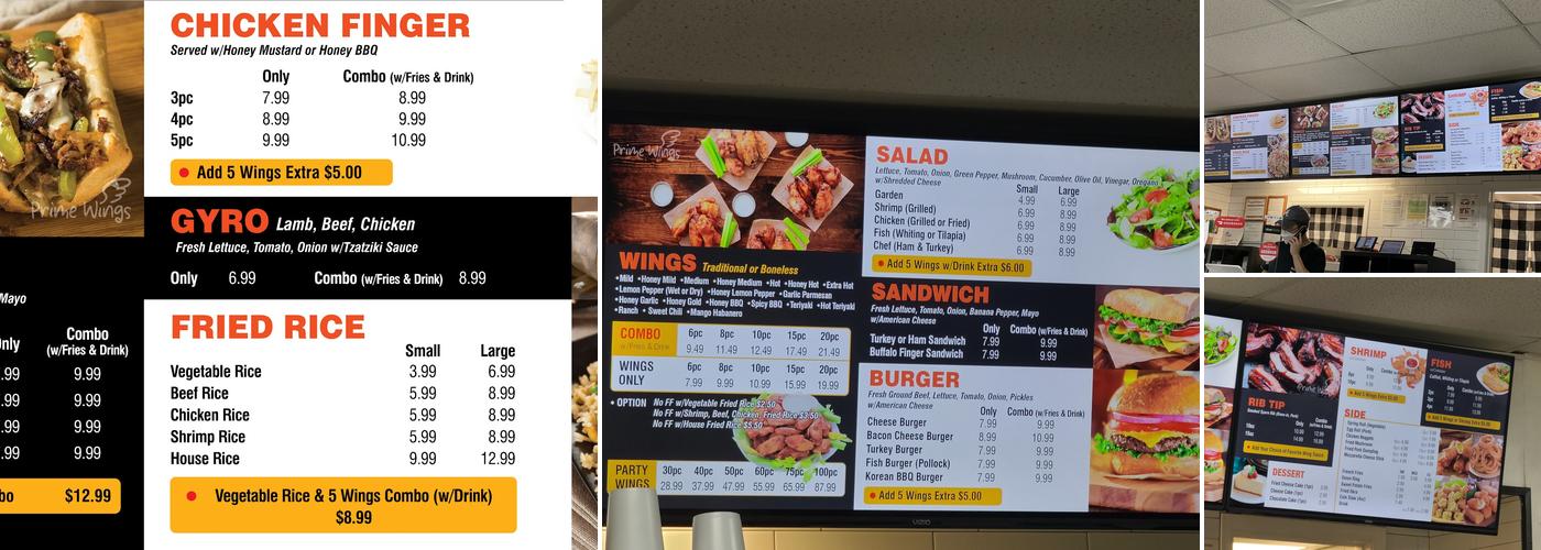 Prime Wings Menu