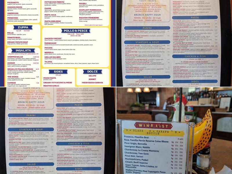 Pronto Cucinino Menu