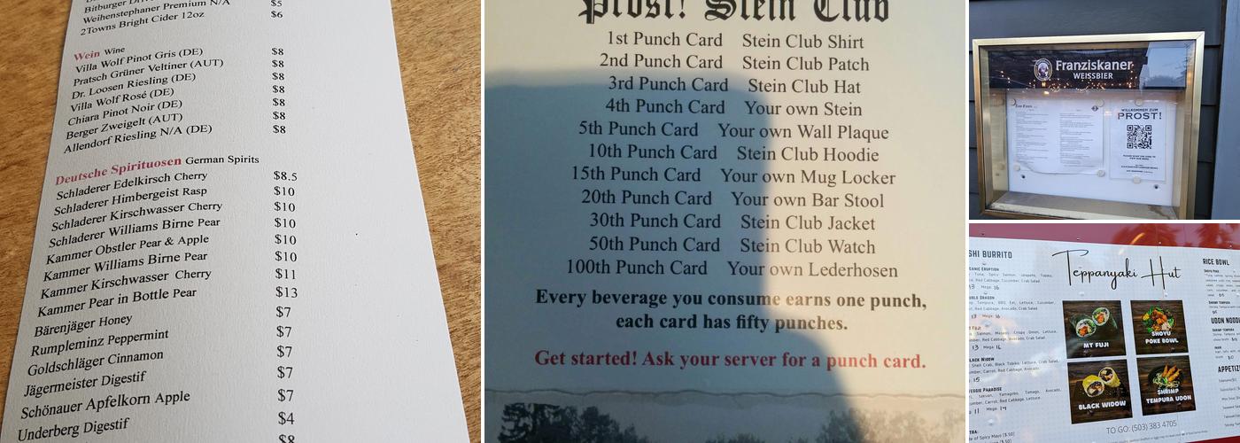 Prost! Menu