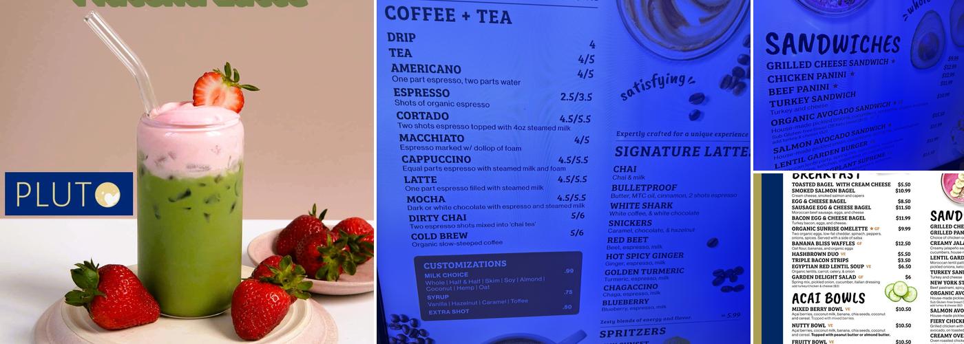 Pluto Organic Cafe Menu