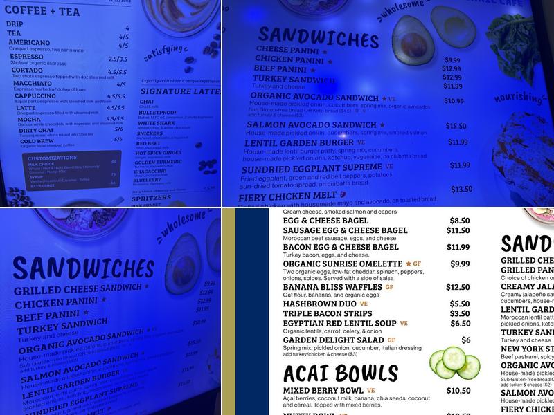 Pluto Organic Cafe Menu