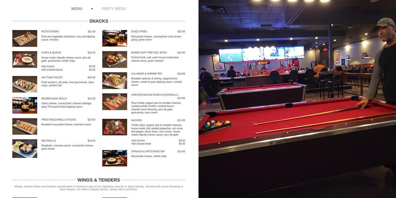 Pt's Pub Menu