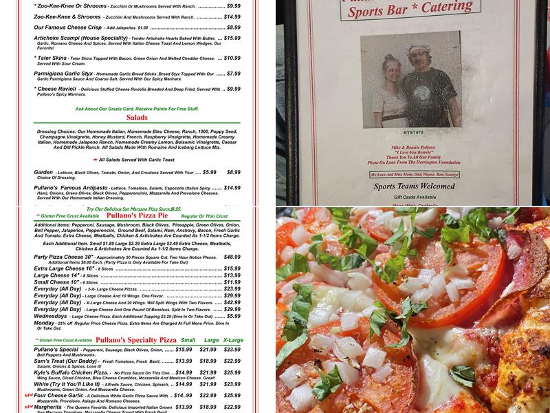 Pullano's Pizza Menu