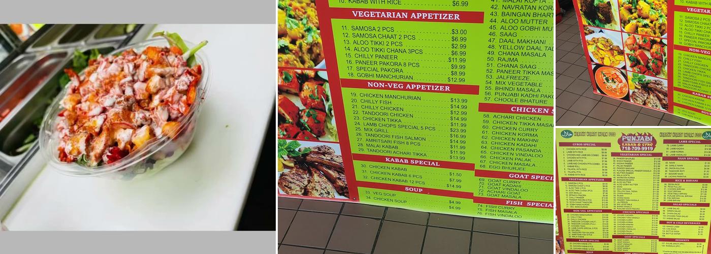 Punjabi Kabab and Gyro Menu