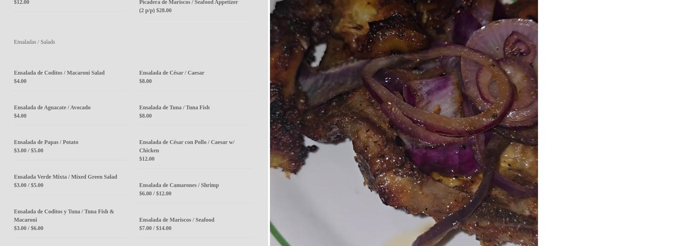 Punto De Sabor Menu