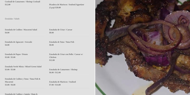 Punto De Sabor Menu