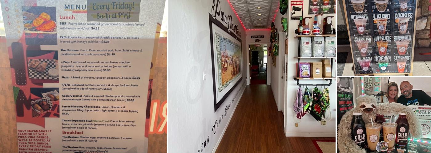 Pura Vida Grinds Coffee Shop Menu